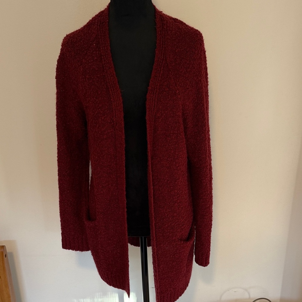 Staccato Deep Red Open-Front Cardigan